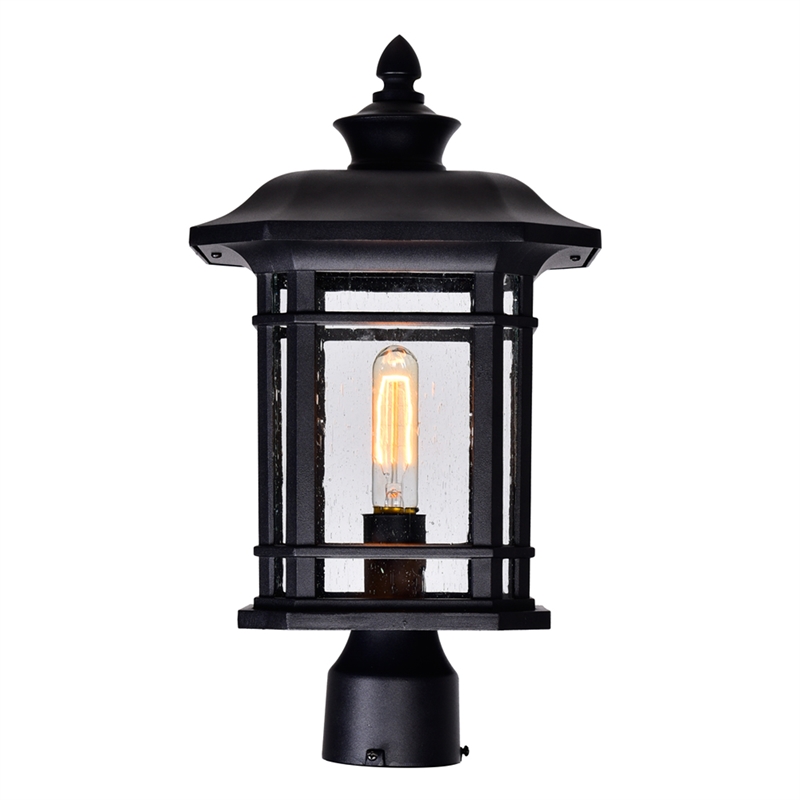 CWI Lighting Blackburn 1 Light Farmhouse Metal Outdoor Lantern Head in Black