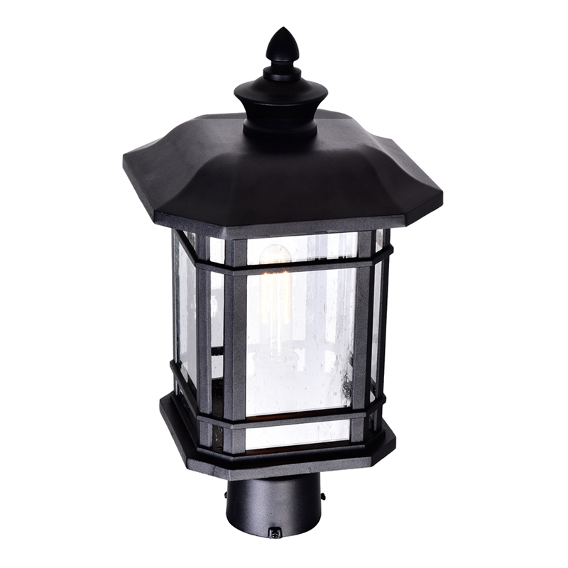 CWI Lighting Blackburn 1 Light Farmhouse Metal Outdoor Lantern Head in Black