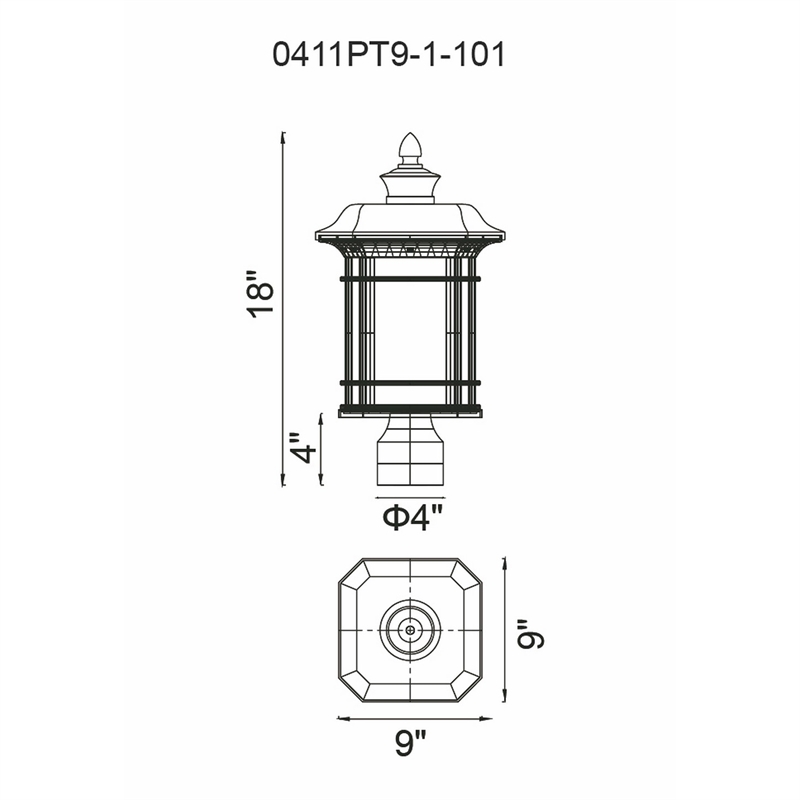 CWI Lighting Blackburn 1 Light Farmhouse Metal Outdoor Lantern Head in Black