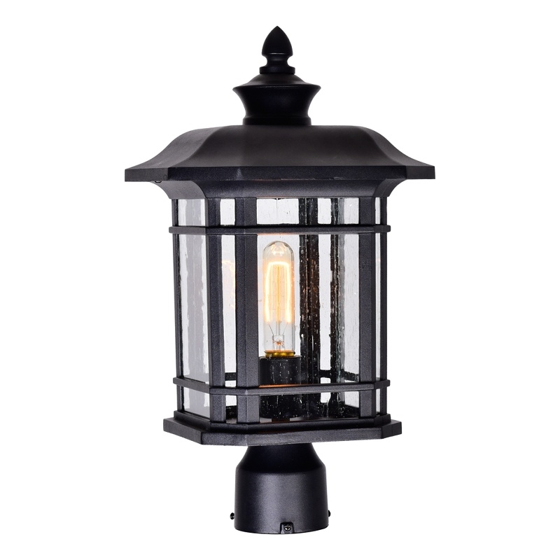 CWI Lighting Blackburn 1 Light Farmhouse Metal Outdoor Lantern Head in Black