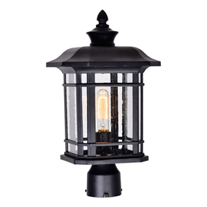 CWI Lighting Blackburn 1 Light Farmhouse Metal Outdoor Lantern Head in Black