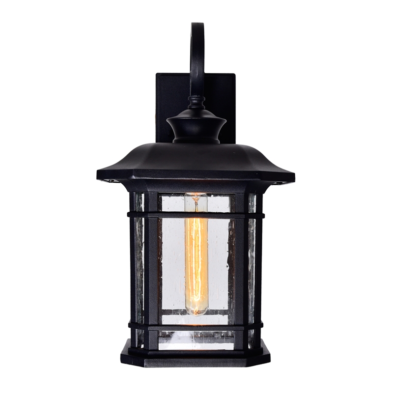 CWI Lighting Blackburn 1 Light Metal Outdoor Wall Lantern in Black