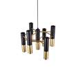 CWI Lighting Anem 7 Light Down Transitional Metal Chandelier in Black/Gold