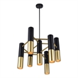 CWI Lighting Anem 7 Light Down Transitional Metal Chandelier in Black/Gold