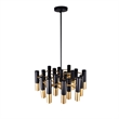 CWI Lighting Anem 19 Light Down Transitional Metal Chandelier in Black/Gold