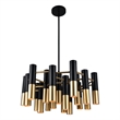 CWI Lighting Anem 19 Light Down Transitional Metal Chandelier in Black/Gold