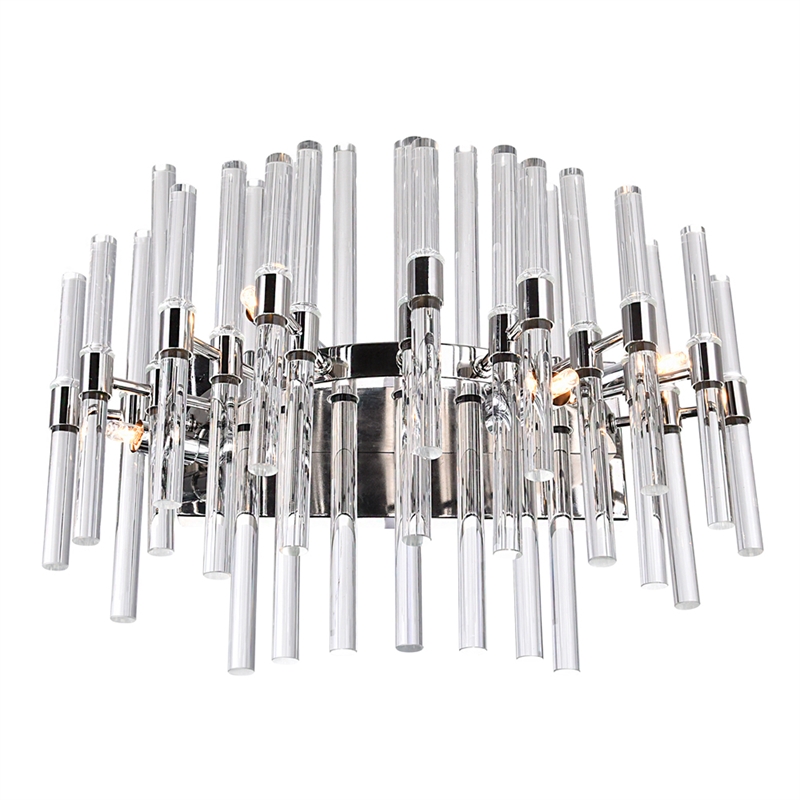 CWI Lighting Miroir 4 Light Transitional Metal Vanity Light in Polished Nickel