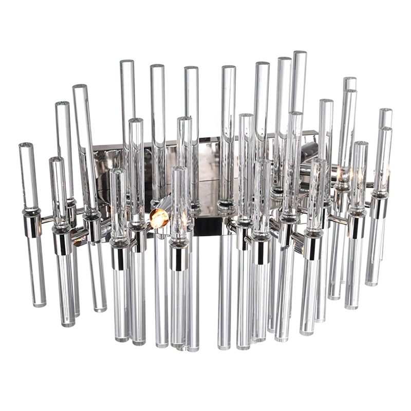 CWI Lighting Miroir 4 Light Transitional Metal Vanity Light in Polished Nickel