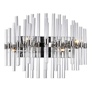 CWI Lighting Miroir 4 Light Transitional Metal Vanity Light in Polished Nickel