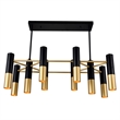 CWI Lighting Anem 10 Light Down Transitional Metal Chandelier in Black/Gold
