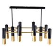 CWI Lighting Anem 10 Light Down Transitional Metal Chandelier in Black/Gold