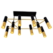 CWI Lighting Anem 10 Light Down Transitional Metal Chandelier in Black/Gold