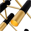 CWI Lighting Anem 10 Light Down Transitional Metal Chandelier in Black/Gold