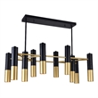 CWI Lighting Anem 10 Light Down Transitional Metal Chandelier in Black/Gold