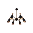 CWI Lighting Rolin 12 Light Down Transitional Metal Chandelier in Black/Gold