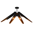 CWI Lighting Amar 6 Light Transitional Metal Chandelier in Matte Black