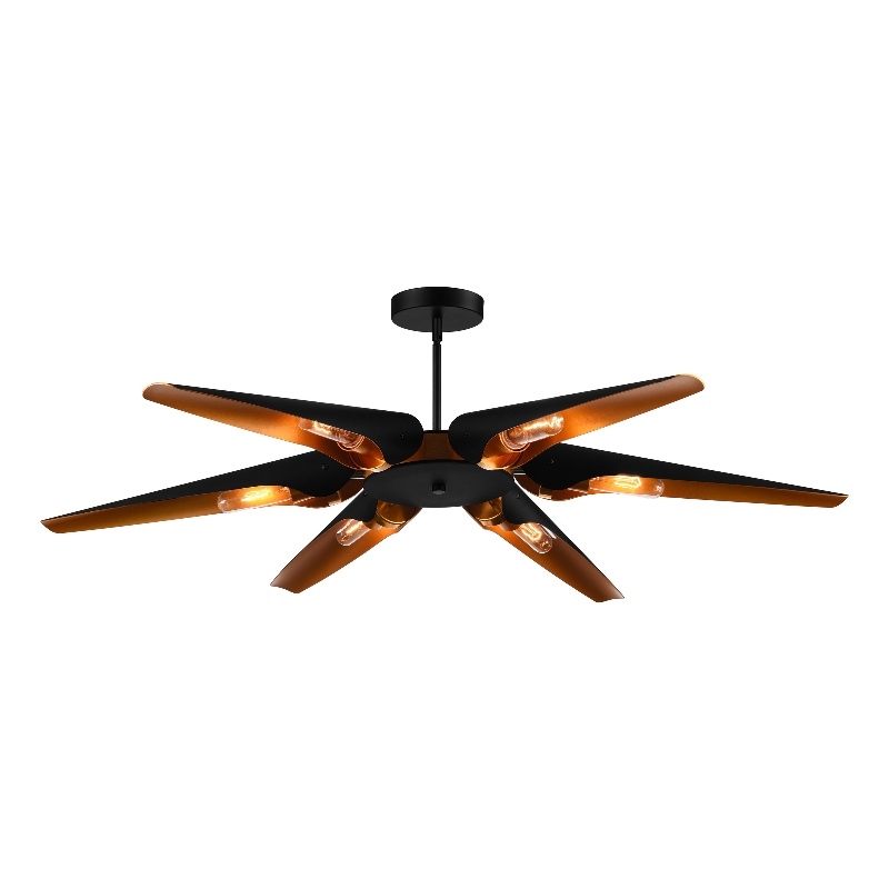 CWI Lighting Amar 6 Light Transitional Metal Chandelier in Matte Black