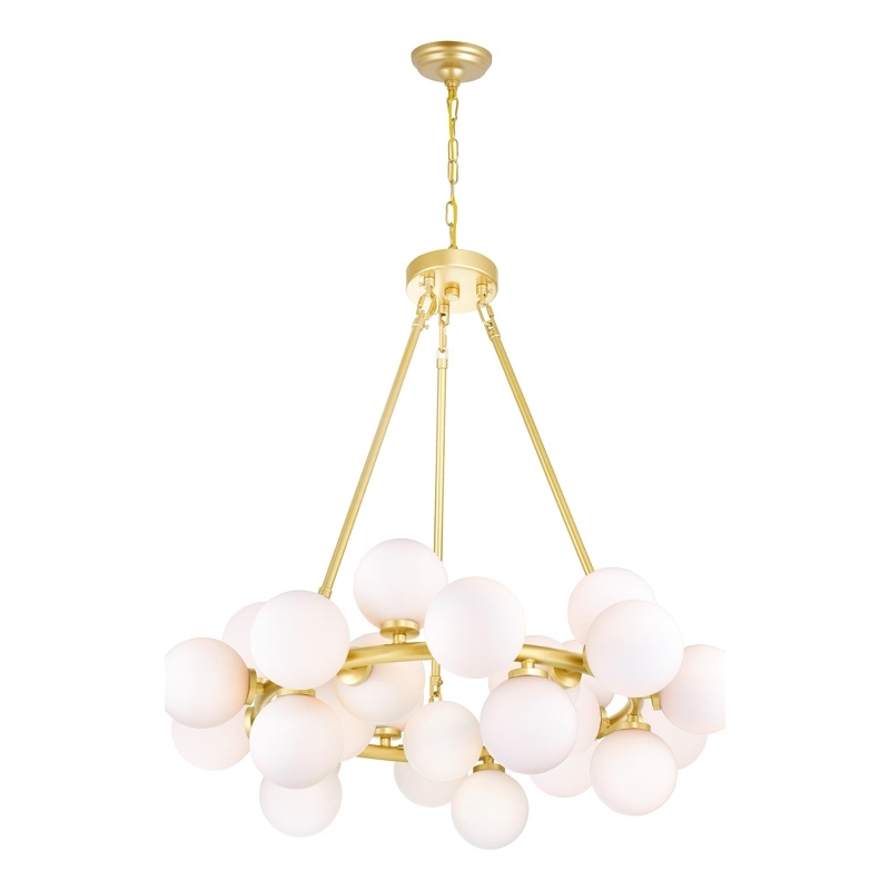 CWI Lighting Arya 25 Light Contemporary Metal Chandelier in Satin Gold