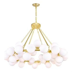 CWI Lighting Arya 45 Light Contemporary Metal Chandelier in Satin Gold