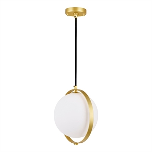 CWI Lighting Da Vinci 1 Light Contemporary Metal Mini Pendant in Brass