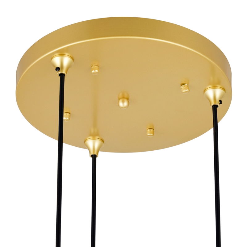 CWI Lighting Da Vinci 3 Light Contemporary Metal Pendant in Brass