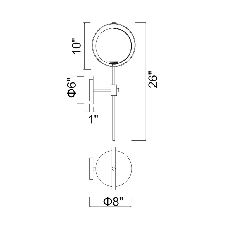 CWI Lighting Da Vinci 1 Light Metal Wall Light in Medallion Gold