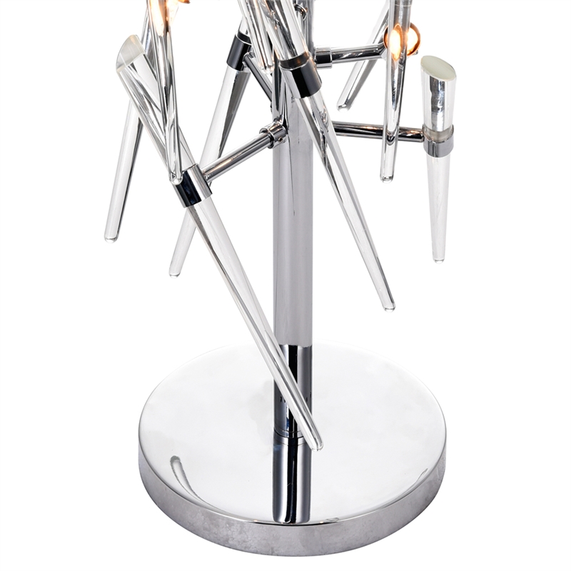 CWI Lighting Icicle 3 Light Contemporary Metal Table Lamp in Chrome