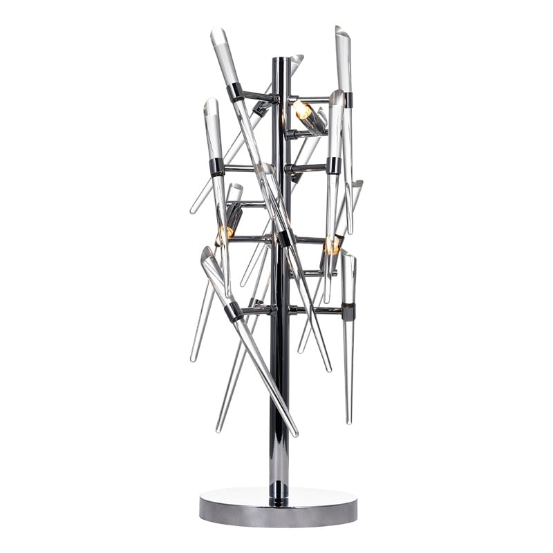 CWI Lighting Icicle 3 Light Contemporary Metal Table Lamp in Chrome