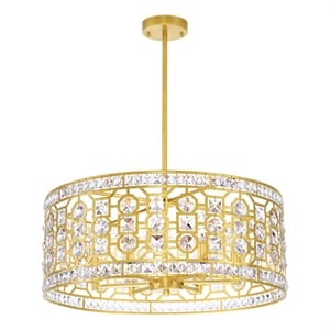 CWI Lighting Belinda 6 Light Transitional Metal Chandelier in Champagne Gold