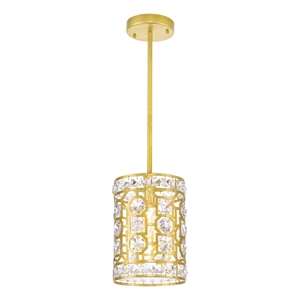 CWI Lighting Belinda 1 Light Transitional Metal Pendant in Champagne Gold