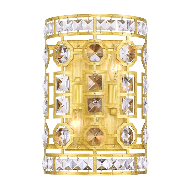 CWI Lighting Belinda 2 Light Transitional Metal Wall Sconce in Champagne Gold