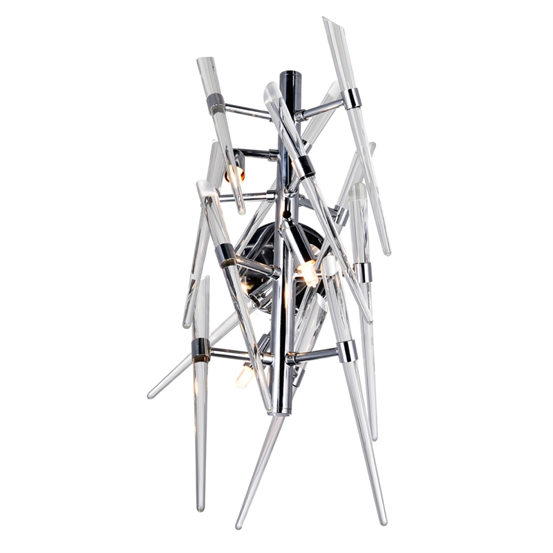 CWI Lighting Icicle 3 Light Contemporary Metal Wall Light in Chrome