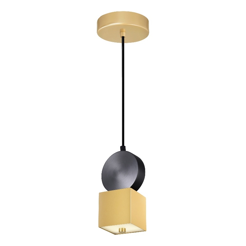 CWI Lighting Saleen Contemporary Metal LED Mini Pendant in Brass/Black