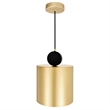 CWI Lighting Saleen Contemporary Metal LED Mini Pendant in Brass/Black