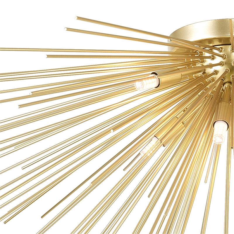 CWI Lighting Savannah 8 Light Contemporary Metal Flush Mount in Gold Leaf