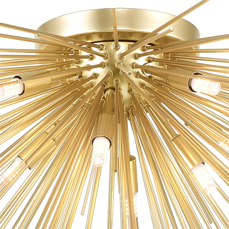CWI Lighting Savannah 8 Light Contemporary Metal Flush Mount in Gold Leaf