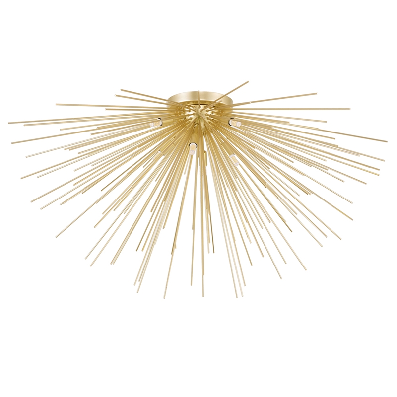 CWI Lighting Savannah 8 Light Contemporary Metal Flush Mount in Gold Leaf