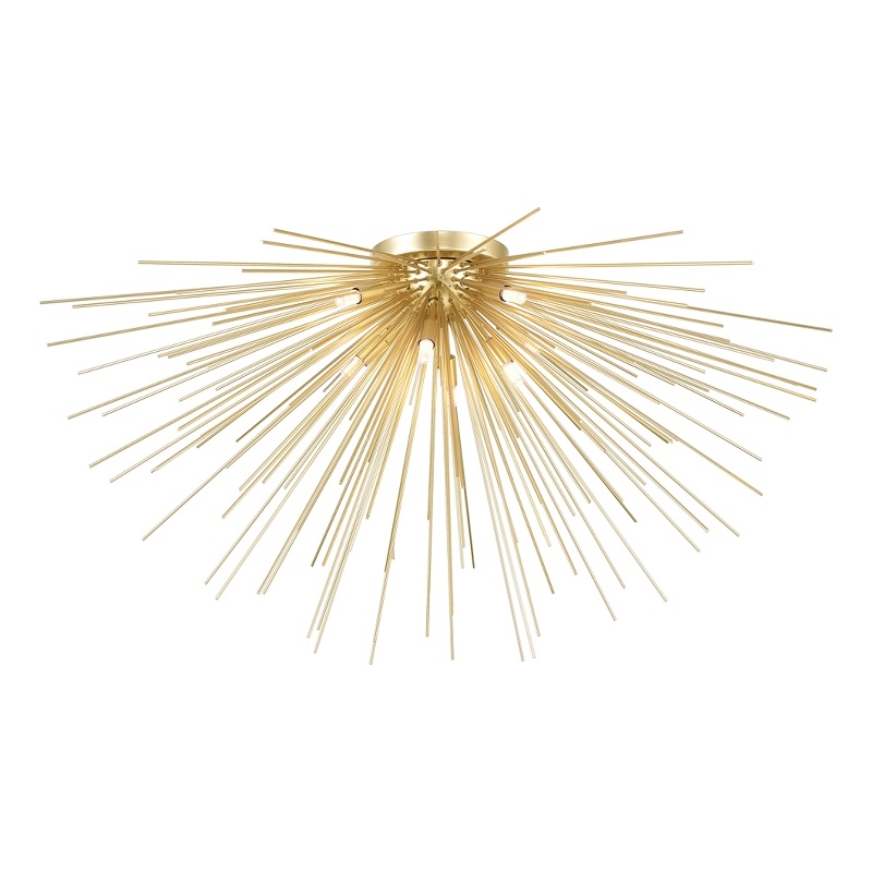 CWI Lighting Savannah 8 Light Contemporary Metal Flush Mount in Gold Leaf