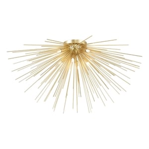 CWI Lighting Savannah 8 Light Contemporary Metal Flush Mount in Gold Leaf