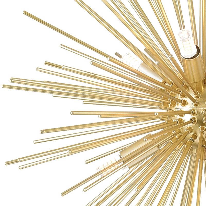CWI Lighting Savannah 6 Light Contemporary Metal Chandelier in Gold Leaf