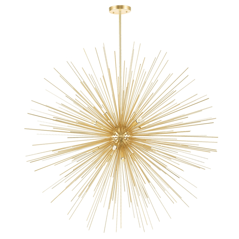CWI Lighting Savannah 14 Light Contemporary Metal Chandelier in Gold Leaf