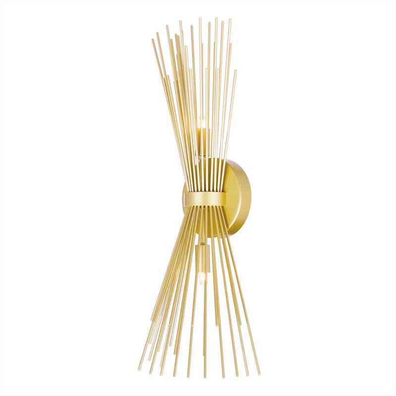 CWI Lighting Savannah 2 Light Contemporary Metal Wall Sconce in Gold Leaf