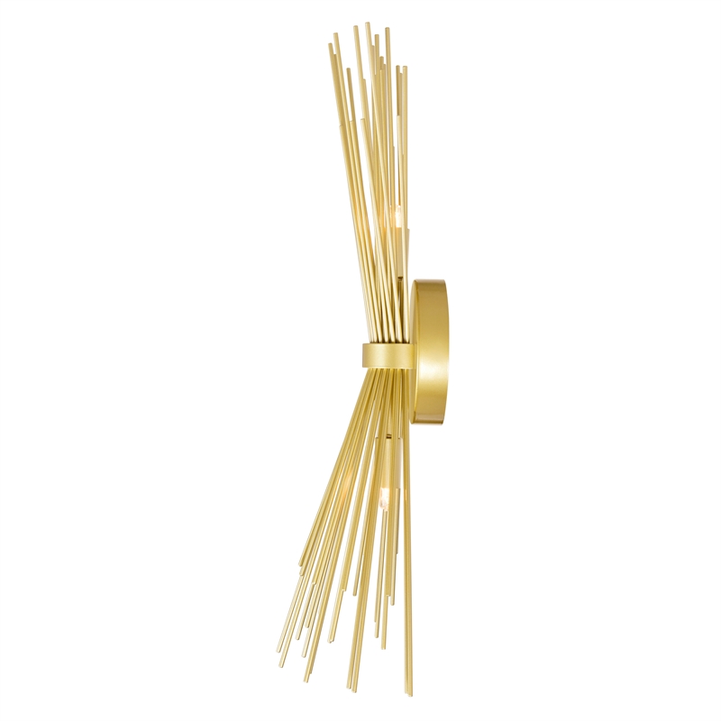 CWI Lighting Savannah 2 Light Contemporary Metal Wall Sconce in Gold Leaf