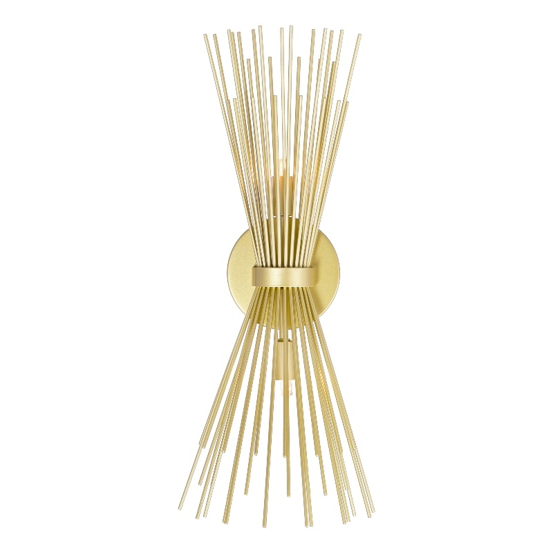 CWI Lighting Savannah 2 Light Contemporary Metal Wall Sconce in Gold Leaf