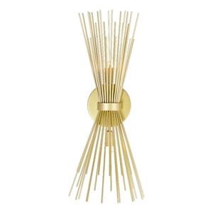 CWI Lighting Savannah 2 Light Contemporary Metal Wall Sconce in Gold Leaf