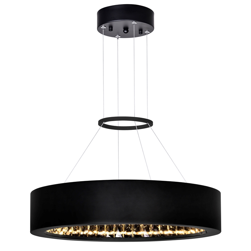 CWI Lighting Rosalina Contemporary Metal LED Chandelier in Matte Black
