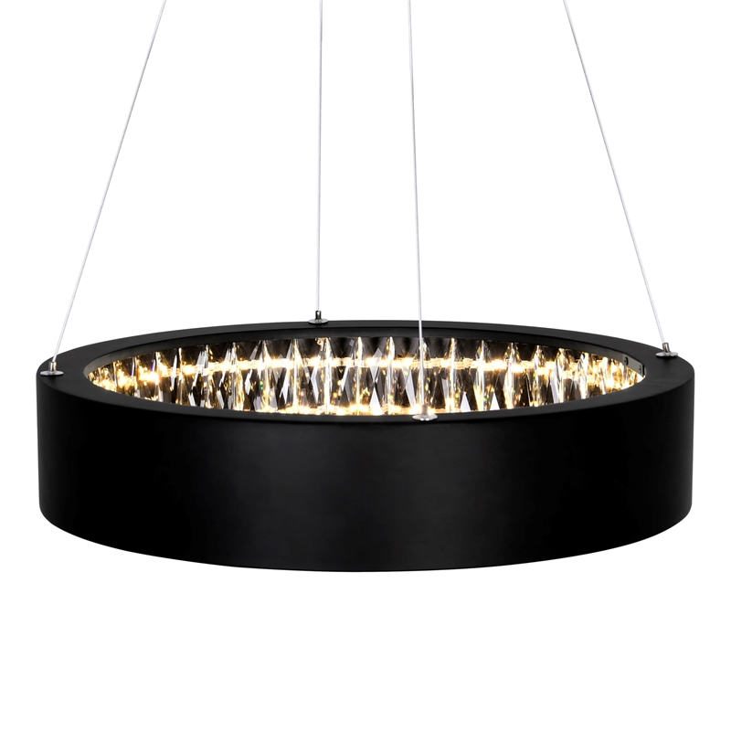 CWI Lighting Rosalina Contemporary Metal LED Chandelier in Matte Black