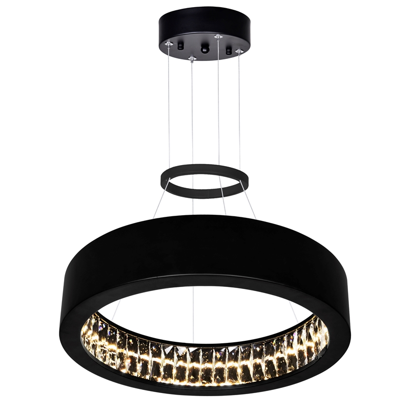 CWI Lighting Rosalina Contemporary Metal LED Chandelier in Matte Black