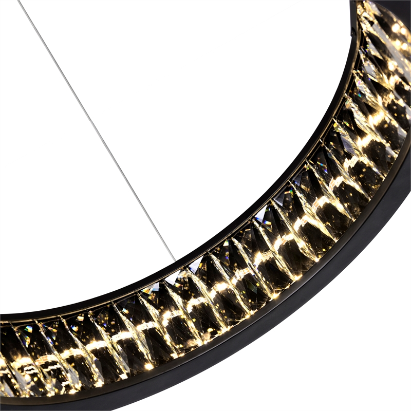 CWI Lighting Rosalina Contemporary Metal LED Chandelier in Black