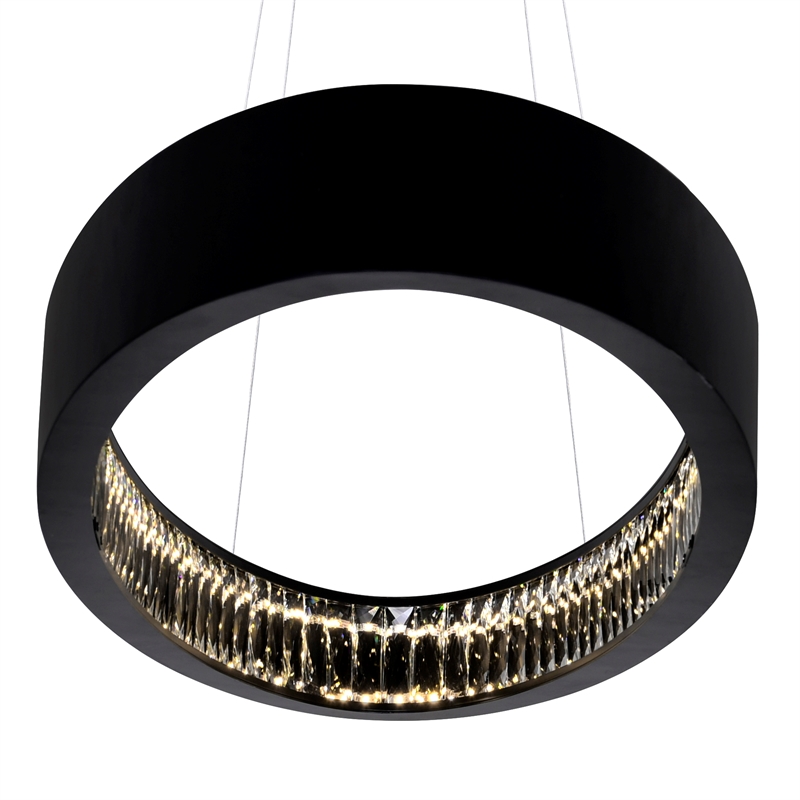 CWI Lighting Rosalina Contemporary Metal LED Chandelier in Black